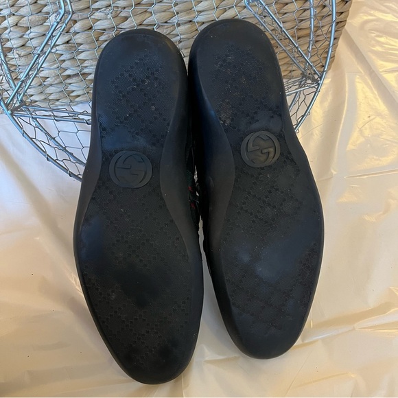 Gucci sneakers: black suede & leather, red/green stripes, elastic gore & laces - Picture 2 of 10